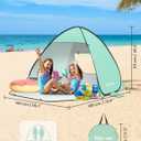 Glymnis Pop Up Beach Tent Beach Shade Tent for 1-2 Persons Sun Shelter UPF 50+ Enclose Zipper Door Portable Easy Up Beach Tent