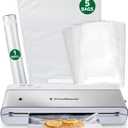 FoodSaver Compact Vacuum Sealer Machine with Airtight Bags and Roll - Ideal for Sous Vide and Airtight Food Storage, White