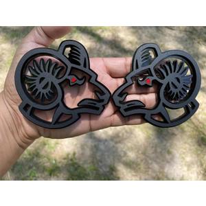 Pair Set 3D Emblem Nameplate Sticker Left and Right Badge Decal Compatible with Ram TRX 1500 2500 3500 (Black Red)