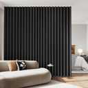 180 inch Wide Room Divider Blackout Curtains with Hook, Extra Wide Thermal Insulated Drapes for Living Room, Bedroom, Sliding Door, Large Windows Black(1 Panel, 15ft x 8" H)