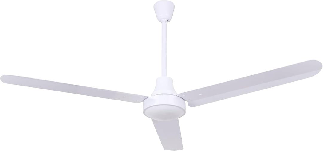 56" White Industrial Ceiling Fan – High-Performance DC Motor for Gyms, Schools, Studios, and Large Spaces – Quiet & Energy-Efficient – Wall Control Included, Extra Large