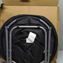 Etna Products Round Pet Bed: Comfortable Elevated Cat Bed with Paw Print Cushion-Black & White Water Resistant Papasan Chair for Small Dogs