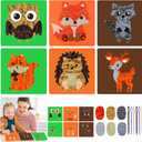 WPDISCZ 6 Pack Sewing Kit for Kids, Woodland Cartoon Animal Craft Sewing Kits, Sew Your Own Felt Animals Craft Kit Cartoon Doll Felt Sewing Crafts for Beginners