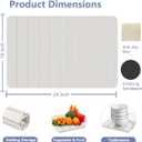Large Stone Dish Drying Mats for Kitchen Counter, 24"16" Collapsible Quick Drying Diatomaceous Earth Mat with Non-Slip Base for Bathroom Floor White