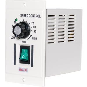 400W Permanent Magnet DC Motor Speed Controller, Electric Speed Regulator with AC 110V Input and DC 0 - 90V Output, Knob-Adjustable Speed