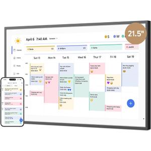 Dragon Touch 21.5" Digital Calendar Chore Chart 1080P Full HD Interactive Touchscreen, Smart Family Planner, Hearth Display Digital Calendar Wall & Desk Mountable for Seamless Scheduling Black