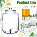Honeydak 2 Pack 4 Gallon Glass Beverage Dispenser with Stand and Spigot Leakproof Glass Drink Beverage Storage for Valentine's Parties Mason Jar Dispenser with Lids