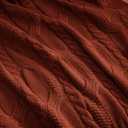 Aormenzy Red Brown Knit Throw Blankets Oversized Cable Knit Decorative Throw Blanket Soft Cozy Knitted Blanket for Sofa Couch Bed, 60" x 80"