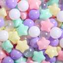 Ball Pit Balls Pack of 100 200 500 - Star and Round Set BPA Free Phthalate Free Non-Toxic Crush Proof Play Balls Soft Plastic Balls for Toddlers Baby Kids Birthday Pool Tent Party (6 macaron colors)
