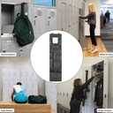 Police Style Hanging Closet Shelf Hanging Work Locker Organizer 53.54 x 12.6 Inches Door Locker Organization with Acrylic Soft Mirror Waterproof 600D Oxford Cloth (Black)