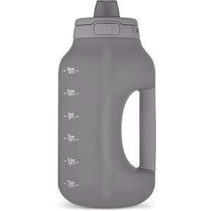 Ello Hydra 64oz Half Gallon Water Jug with Handle and Motivational Time Markers for All Day Hydration, Plastic Reusable Water Bottle with Straw and Locking, Leak Proof Lid, BPA Free