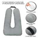 Hoteam 2 Pcs Travel Pillow Car Sleeping Kid Neck U Shaped for The Back Seat Adults Children Head and Body Support Long Distance Journey Accessories (Gray)