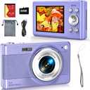 2025 New Digital Camera, 56MP FHD 1080P for Kids with 16x Digital Zoom Anti Shake, Face Detect (Purple)