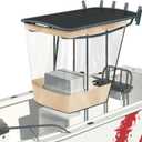 Fanfanwin Universal T-top Boat Windshield Center Console T-top Enclosure Boat Accessories, Spray Shield, Clear Spray Curtain(for Consoles up to 27½'')