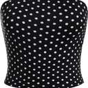 WDIRARA Women's Leopard Print Strapless Sleeveless Crop Tube Top Summer Y2k Bandeau Tops (Black, XL)