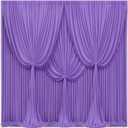 24x10FT Lavender Backdrop Curtains for Wedding Parties, Wrinkle Free Polyester Photography Backdrop Drapes for Wedding Baby Shower Birthday Parties Stage Background Stand Decorations 4x10ft,6 Panels