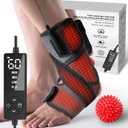 sticro Ankle Heating Pad for Achilles Tendonitis and Plantar Fasciitis Relief, Heated Ankle Brace Foot Heating Pad Wrap with Massage Ball for Sprained Ankle, Arthritis Foot Heel Pain Relief (Gray)