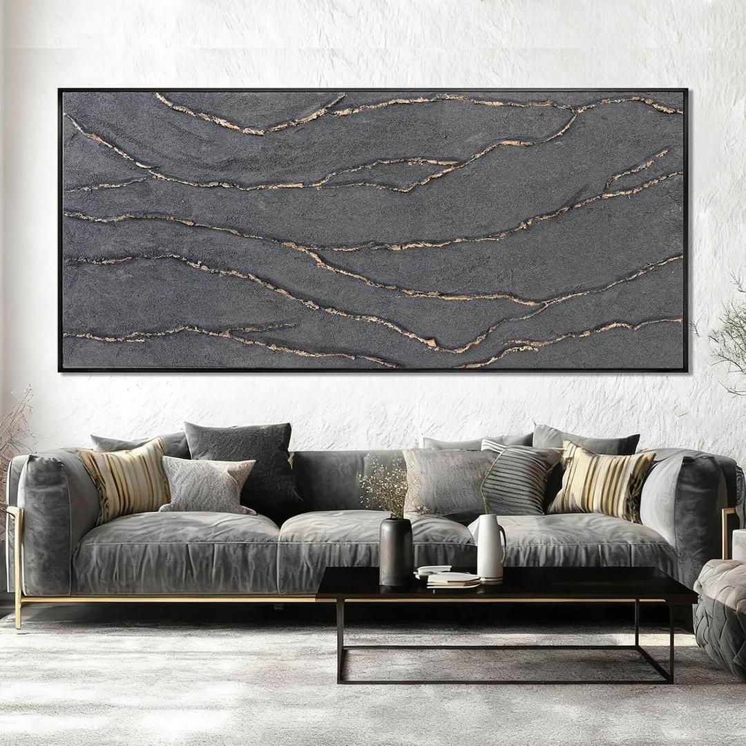 XIANSHOU Contemporary Hand Painted Wall Art Line Wall Decor Abstract Canvas Painting Large Canvas Artwork for Living Room Kitchen Bedroom, Size: 70"L x 32"W