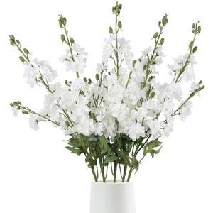 White Delphinium Artificial Flowers 5 PCS, 38.5" Tall Flowers for Floor Vase White Delphinium Realistic Artificial Snapdragon for Wedding Centerpiece for Table Home Decor Indoor