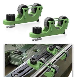 1006 2 PCS Adjustable Kayak Paddle Holder Track Mount Fits Various Shaft Diameters Universal Rail Mount for Paddle, Fishing Rod, Net Kayak Accessories for Fishing & Touring 