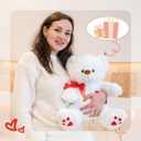 Teddy Bear Stuffed Animal, 15 inch Stuffed Teddy Bear with red Heart, White Teddy Bear Valentines Gifts for Girl, Girlfriend, Women, Boyfriend on Valentine's Day, Mother's Day