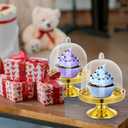 Prasacco 24 Pieces Plastic Mini Cake Stand With Dome Cover, Gold And Transparent Cupcake Containers, Dessert Display Plate Dessert Tray for Birthday Wedding Holiday Party Supplies