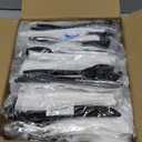 KitchenDine 100 Pack Medium Weight Wrapped Black Plastic Cutlery Pack with Napkin and Salt/Pepper Packets (Black)