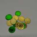 50 Pieces St. Patrick's Day Shamrock Coins Decorative Plastic Coin Green and Gold Fake Coins Small Lucky Coin Clover Coin for St. Patrick's Day Party Supplies, 1.38 Inches