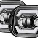 Flush Mount LED Pods with DRL, 2pcs 5Inch 80W Driving Lights Spot Flood Combo Beam Backup Bumper Lights for Trucks UTV ATV SUV Boat 4x4 Car