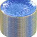 Rubtlamp 60 Pieces Blue Gold Plastic Plates - 10 inch Blue Plastic Dinner Plates - Hammer Pattern Design - Fancy Clear and Gold Disposable Plates Ideal for Wedding & Party