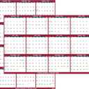 5 x 2026 Dry Erase Calendar  Large Yearly Wall calendar 2026, 38.2'' x 25.2'', 2-Side Reversible Calendar 2026, Vertical/Horizontal, Jan 2026  Dec 2026, 2026 Wall Calendar with Notes, Stickers - Red
