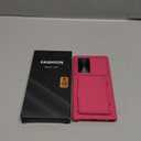 for Samsung Galaxy S24 Ultra Wallet Case, Built-in Card Holder (Store 4-5 Cards) & Kickstand & Slide Lens Cover, Military Grade Protection, Hard Silicone Case for Galaxy S24 Ultra 2024, Hot Pink