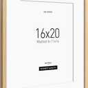 Momentworth 16x20 Frame with Mat for 11x14 set of 3, Solid Oak Wood 16x20 Frames for Horizontal & Vertical Wall Mounting(3 Pack,Oak), 16x20 , 3pk
