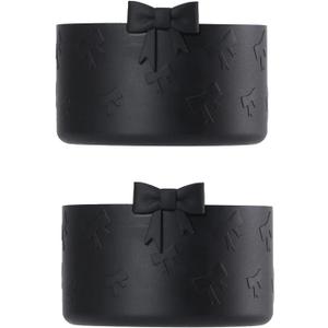 LUOTIVON 2Pcs Black Bow Protective Silicone Boot Compatible with Stanley Cup 2.95in Bottom, for Stanley Cup 20/30/40Oz Accessories