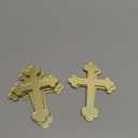 10pcs of Acrylic Baptism Cross Cake Topper, Mirror Cross Cake Decor, Gold Holy Communion Cross (4'', Gold Mirror)