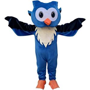 Owl Mascot Costume Halloween Party Blue Owl Costume for Adults
