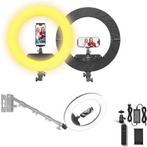 18 inch Ring Light Kit,55W,NO Wall Mount Triangle Boom Arm (18)