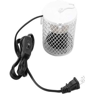 Ceramic Heat Emitter, 100W Ceramic Heat Preservation Light for Reptile Fast Heating Heat Lamp Bulbs with Cage for All Kinds of Reptiles Turtle Snakes Lizards Frogs Chicks((White ((White Us Plug))