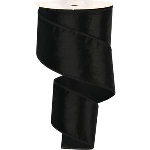 2.5Inch X 10 Yards Christmas Velvet Ribbon,2.5" Wide Wired Ribbon for Christmas Crafts Decoration, Wrapping Crafts (Black)