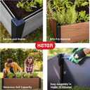Keter 48" X 48" inches Wood Look Raised Garden Bed, Durable Outdoor Herb Garden Planter for Vegetables, Flowers, and Succulents, Brown