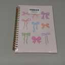 OSLYSOF Colorful Coquette Bow Spiral Notebook, Preppy Girly Notebooks for Note Taking, Aesthetic Journal for Women, Coquette Girly Office Supplies, Bow Journal 5.5x8.3 Inch with 164 Pages