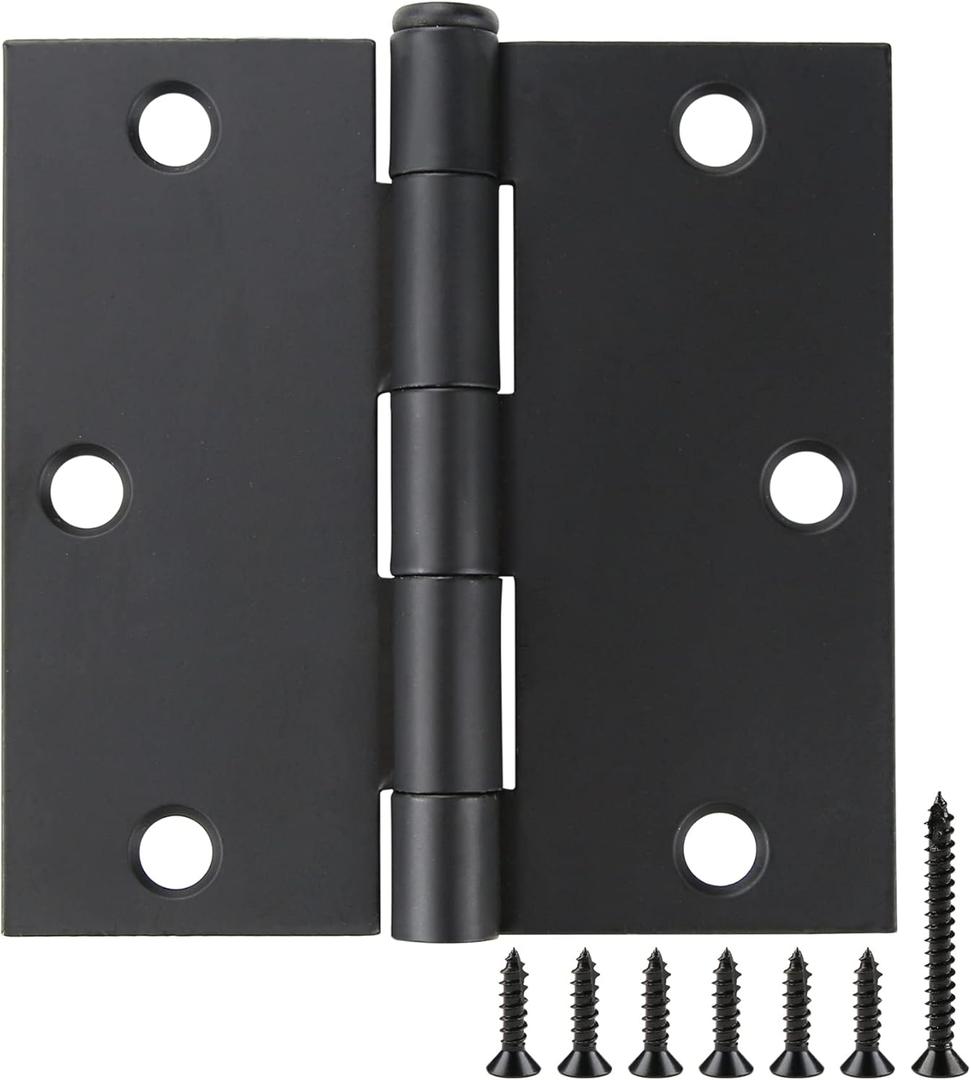 30 Pack Black Door Hinges 3.5 inch Square Corner Matte Black Hinges for Doors 3 1/2" Interior Door Hinges Black Door Hardware Hinges Storm Hallway Shed Entry Patio Indoor Internal 3.5 Inch Door Hinge