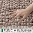 LUMI Luxury Bathroom Rug, Ultra Soft Quick Dry Bath Mat, Non-Slip Absorbent Thick Chenille Bath Rug, Cozy Braid Design Floor Mat for Bathtub, Sink, Laundry, Bedroom, Beige, 24"x36"