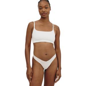 Organic Basics Women's Flex Scoop-Neck Cotton Bralette (Large, Off-white)