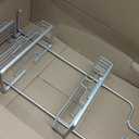 Zenna Home Rustproof Hanging Shower Caddy, Over the Shower Head Caddy with 2 Shelves and Built In Hooks, Aluminum Bathroom Hanging Organizer, Satin Chrome(4.8"D x 11"W x 24.6"H)