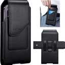 nuoku Phone Holster for Men Belt with Card Holder for iPhone Air 17/16/15/14/13/12/11 Pro Max, Cell Phone Belt Holder for Men Compatible with Samsung Galaxy S25, S24, S23 A54 A53 A52 (Black)