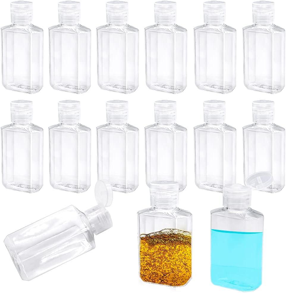 Jnnzzggu 40 Pack 2 Oz Plastic Refillable Bottles with Flip Cap,Clear Empty Hand Sanitizer Bottles,Portable Reusable Containers with Lids for Shampoo,Body Soap,Toner and Lotion