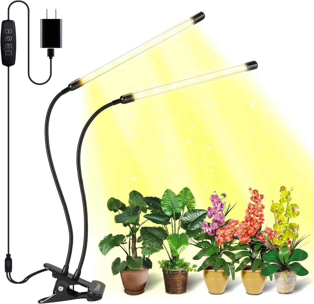 Bseah Grow Light Plant Lights for Indoor Plants, Full Spectrum Plant Grow Lamp, 10 Dimmable Levels, Auto ON & Off with 3/9/12H Timer