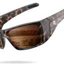 suoso Sports Polarized Sunglasses for Men: Women UV400 Protection Wrap Around Sun Glasses for Fishing Driving Cycling TR90 (C10-black & Clear Brown Frame/Brown Lens)