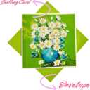 Handcraft 3D Quilling Greeting Card Daisy Flower Design for Him, Her, Friend, Mom, Daughter, Sister for Birthday, Mother's Day, Anniversaries Blank Inside, Includes Envelope, Ready to Gift